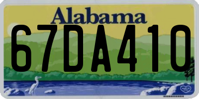 AL license plate 67DA410