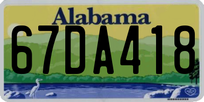 AL license plate 67DA418