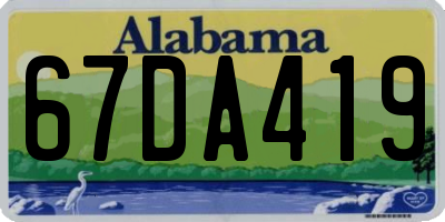 AL license plate 67DA419