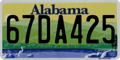 AL license plate 67DA425