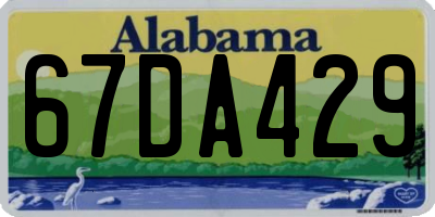AL license plate 67DA429