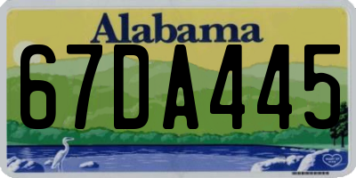 AL license plate 67DA445