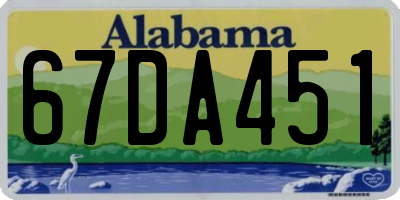AL license plate 67DA451