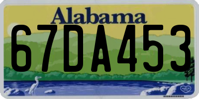 AL license plate 67DA453