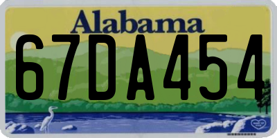 AL license plate 67DA454