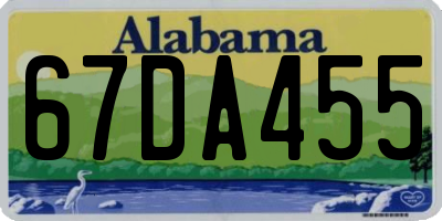AL license plate 67DA455