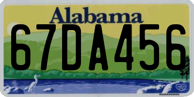 AL license plate 67DA456