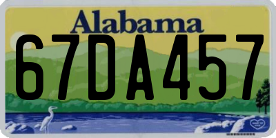 AL license plate 67DA457
