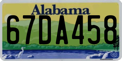 AL license plate 67DA458