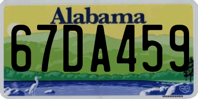 AL license plate 67DA459