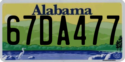 AL license plate 67DA477