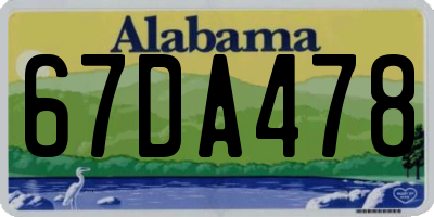 AL license plate 67DA478