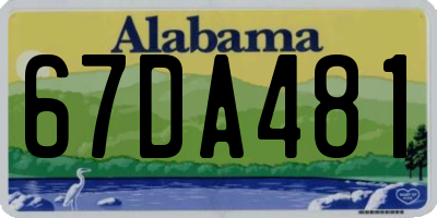 AL license plate 67DA481