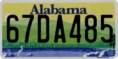 AL license plate 67DA485