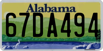 AL license plate 67DA494