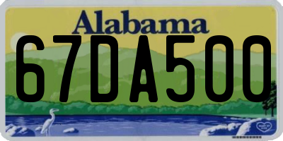 AL license plate 67DA500