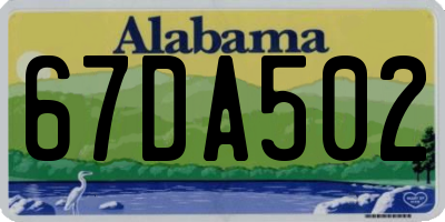 AL license plate 67DA502
