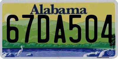 AL license plate 67DA504