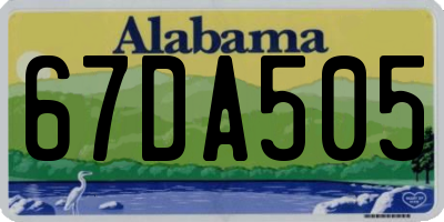 AL license plate 67DA505