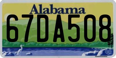 AL license plate 67DA508