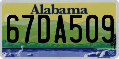 AL license plate 67DA509