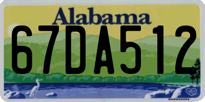 AL license plate 67DA512