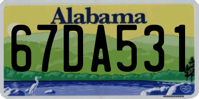 AL license plate 67DA531