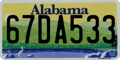 AL license plate 67DA533