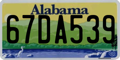 AL license plate 67DA539