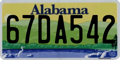 AL license plate 67DA542