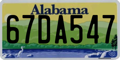 AL license plate 67DA547