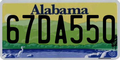 AL license plate 67DA550