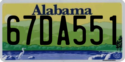 AL license plate 67DA551