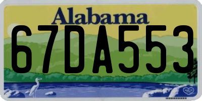 AL license plate 67DA553