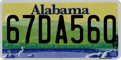 AL license plate 67DA560