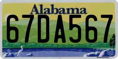 AL license plate 67DA567