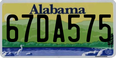 AL license plate 67DA575