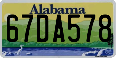 AL license plate 67DA578