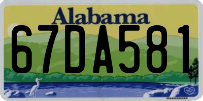 AL license plate 67DA581