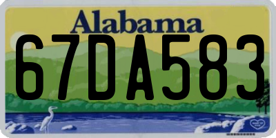 AL license plate 67DA583