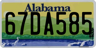 AL license plate 67DA585