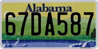 AL license plate 67DA587