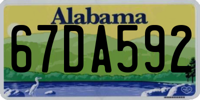 AL license plate 67DA592