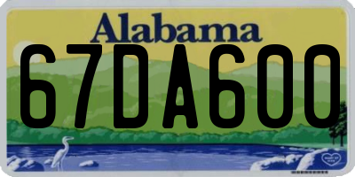 AL license plate 67DA600