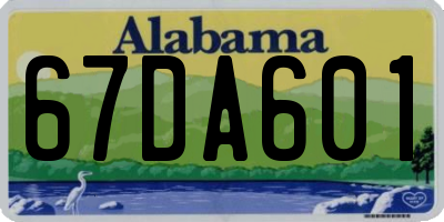 AL license plate 67DA601