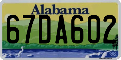 AL license plate 67DA602