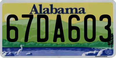 AL license plate 67DA603