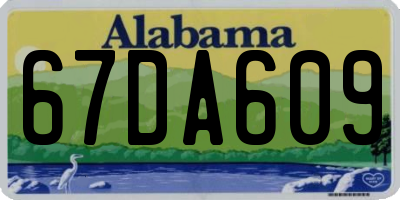AL license plate 67DA609