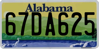 AL license plate 67DA625