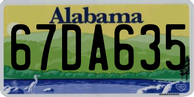 AL license plate 67DA635